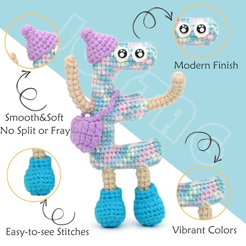 Image of 2 * 50g Rainbow Beginner Crochet Yarn for Crocheting and Knitting Multicolor Cotton Crochet Yarn for Beginners(Clouds Tone)