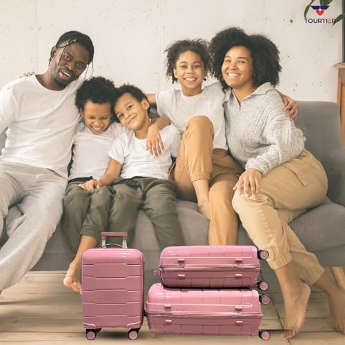 Image of 28-Inch Hard-Shell Luggage Suitcase | Lightweight 3.7 kg | 360 Spinner Wheels | 2-Way Zipper | Multi-Functional Lock | Business & Family Travel Trolley Bag (1, BPINK-20 24 inch 28 inch)