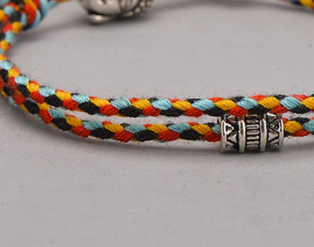Bracciale Intrecciato, Braccialetto Regolabile Testa Di Buddha Bracciale Tibetano Tessuto Intrecciato Corda Braccialetti Multicolori Neri Arancioni Braccialetti Con Ciondoli Etnici Fatti A Mano Reg