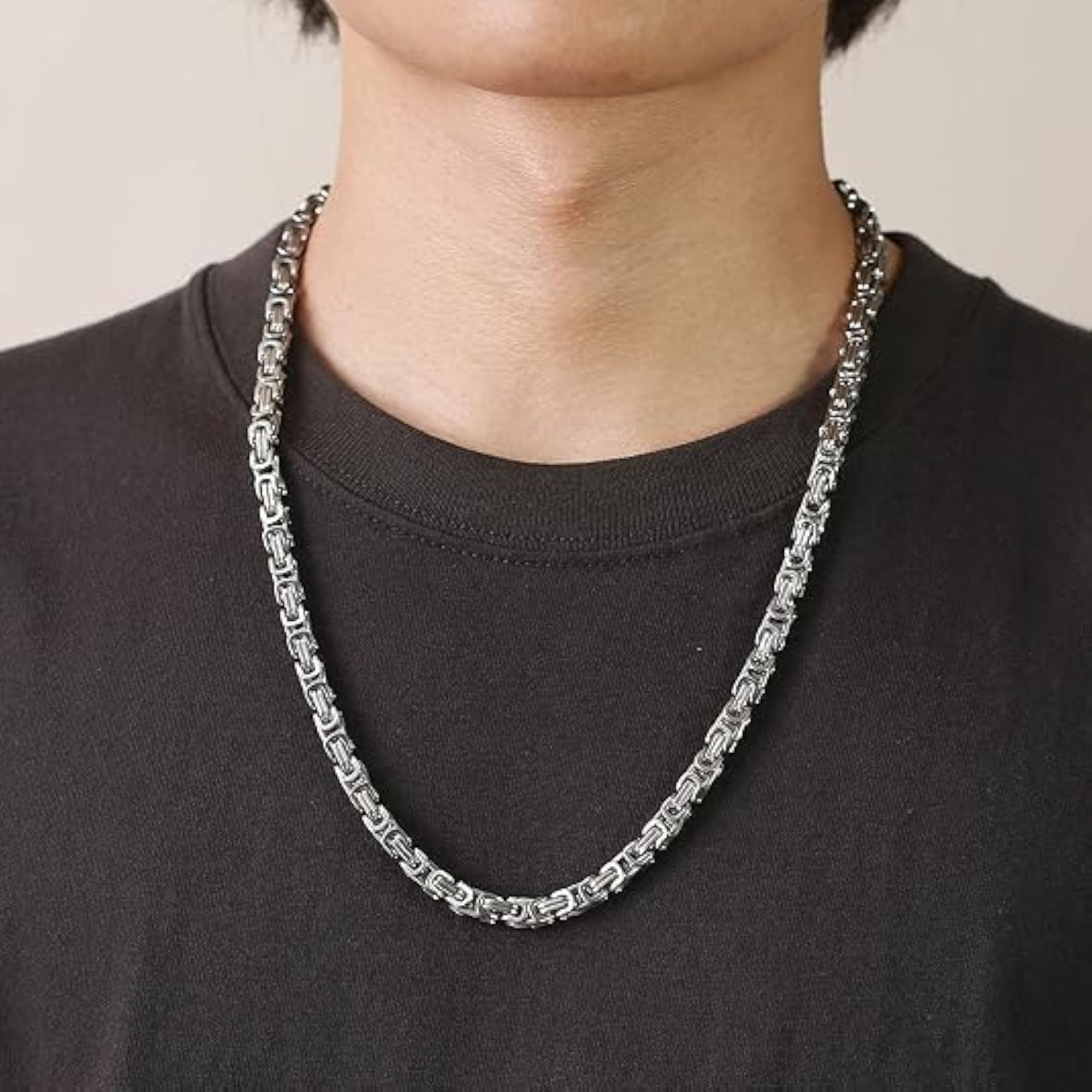 Men's Stylish Black Stainless Steel Chain Necklace Combo