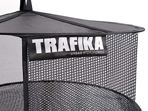 TRAFIKA Trockennetz 90cm /Mikroperforiertes Gewebe/8 Etagen mit Durchmesser/Für hydroponische Kulturen/Trocknen von Pflanzen, Pilzen, Knospen/IndoorAnbau/IDRYING Rack