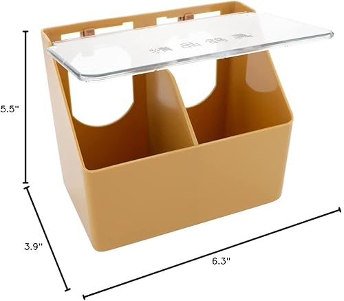 Miniatura 7 de Comedero de plástico para palomas, 2 unidades, caja colgante para alimentación de aves de corral, palomas, loros, periquitos, jaulas (dos agujeros)