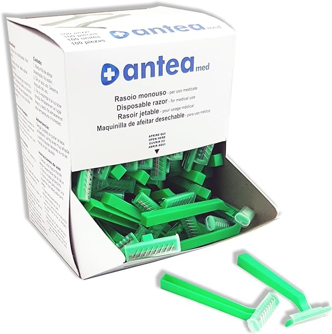 Afeitadora desechable de dos hojas, en caja de 100 piezas