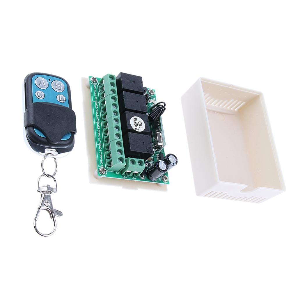 Trendy Retail 12V Learning Remote Control Gateway Switch Unit & 4-Button Controller 315Mhz
