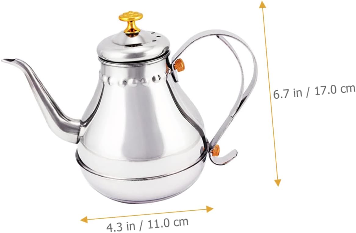 OUNONA Stainless Steel Teapot Infuser 1.2L Stovetop Kettle for Tea and Coffee Whistling Electric Kettle for Daily Use Suitable for Induction Cookers and Gas Stoves