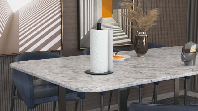 Portarotolo Da Cucina In Acciaio Inox - Autoportante, Design Classico, Base Stabile - Foto 12