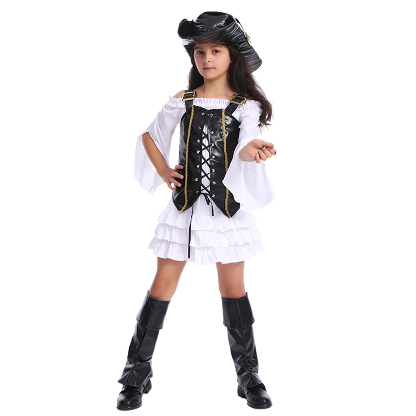 Genérico 2027-Disfraz infantil para niñas atuendo Halloween cosplay conjunto falda camiseta accesorios divertido juego rol