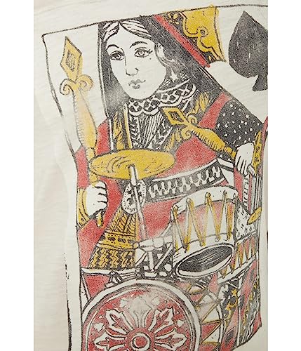 Lucky Brand Women's Short Sleeve Queen of Spades Graphic Tee3