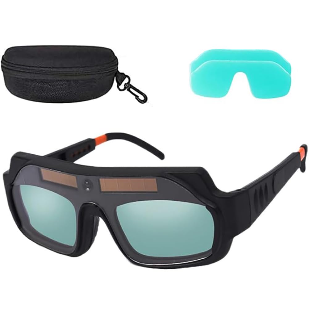 True Color Solar-Schweißbrille, automatische Verdunkelung, Sicherheitsbrille mit Aufbewahrungsetui