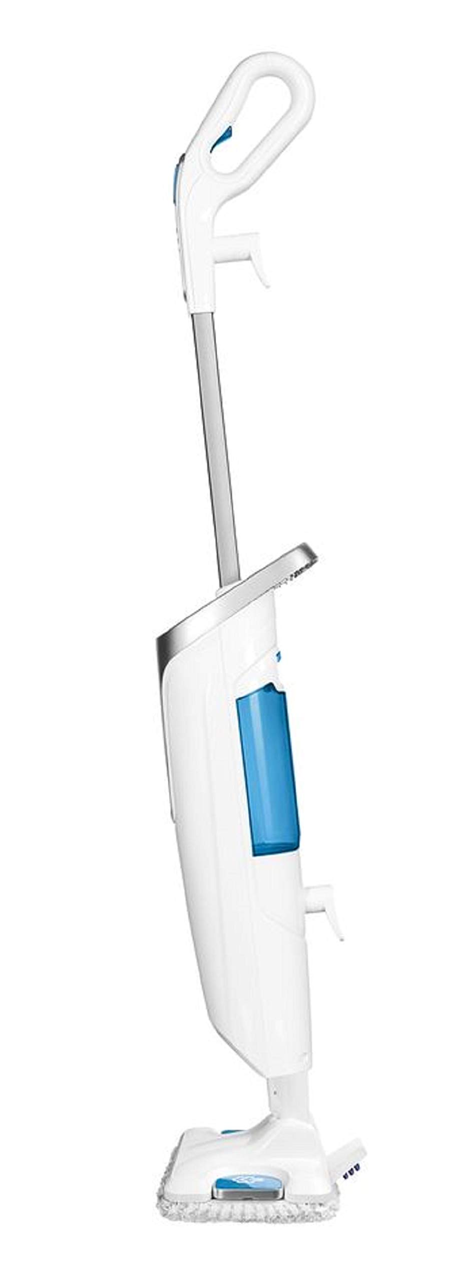 Rowenta Steam Power RY6557WH - Escoba de vapor con mopa para suelos duros, 3 ajustes y cepillo para suciedad incrustada, sistema antical y fácil de almacenar, elimina el 99 % de gérmenes, fácil uso