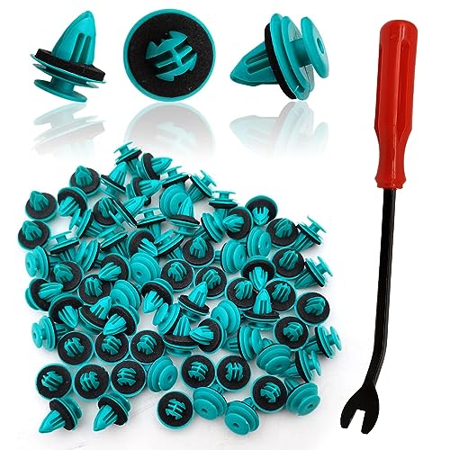 Image of 100Pcs Door Trim Panel Retainer Clips Compatible with Toyota Tacoma Sienna Cruiser Avalon Corolla Camry Tundra Sequoia Matrix Prius RAV4 Lexus Scion Land, 1Pcs Fastener Remover 90467-10188