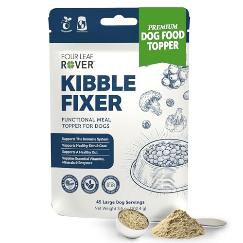 FOUR LEAF ROVER Kibble Fixer - Freeze-Dried Dog Food Topper with Dog Probiotics and Digestive Enzymes - Supports Healthy Digestion and Immune Systems