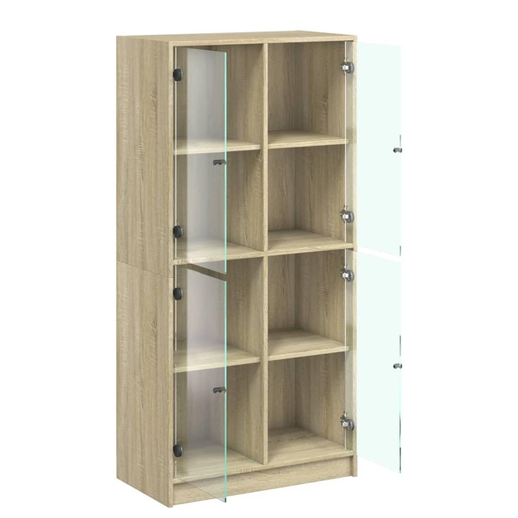 vidaXL Buffet Haut avec Portes chêne Sonoma Bois d'ingénierie, Armoire latérale, Armoire de Rangement Haute, vitrine Haute, Armoire Haute