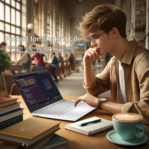 Hp 14 Laptop • Back To School Limited Edition With Microsoft 365 • 4-Core Intel Cpu • 8Gb Ram •1600Gb Storage (64Gb Onboard + 512Gb External + 1Tb Onedrive) • Snow White • W/Wowpc Bundle • Win 11 thumb #2
