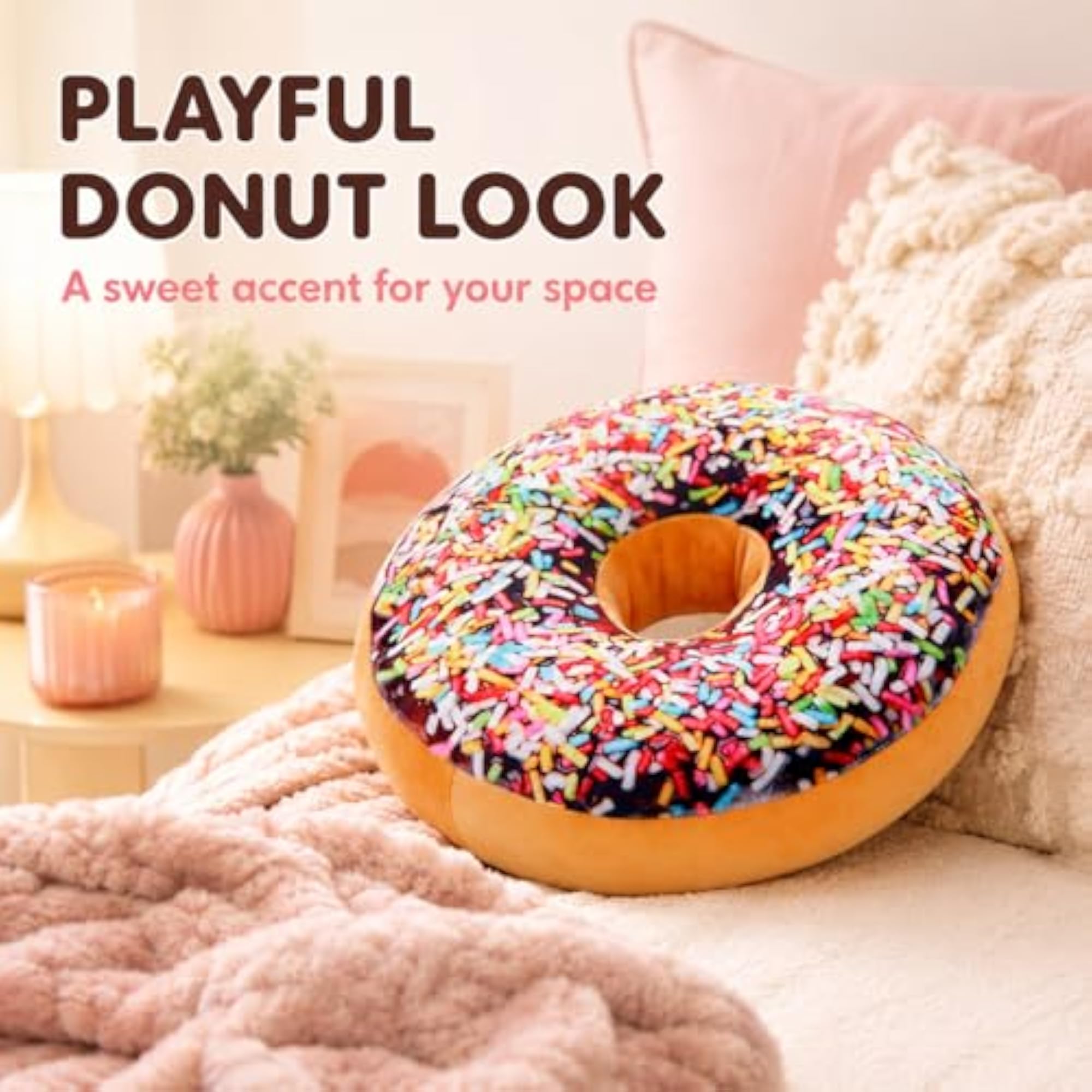 Round Doughnut Donut Back Stuffed Cushion Insert