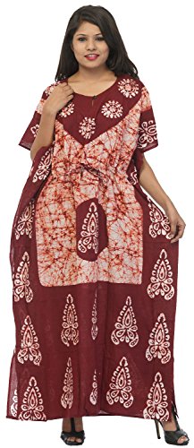 Image of Cotton Kaftan Dress Maxi Long Tunic Batik One Size