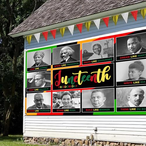 Image of Juneteenth Decorations Backdrop Banner Juneteenth Party,Office,Outside Decorations Freedom Day Celebrations African American Independence Day Outside Photography Backdrop Poster Decor Banner