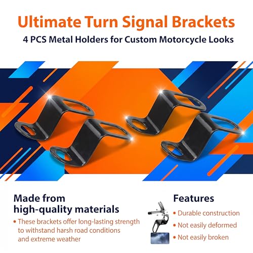 Image of 4 PCS Motorcycle Turn Signal Mounting Brackets, Motorcycle Turn Light Support Holder Stand,12mm Hole Indicator Relocation Bracket, L Shape Shock Brackets Metal Holder for Harley, Honda, Suzuki