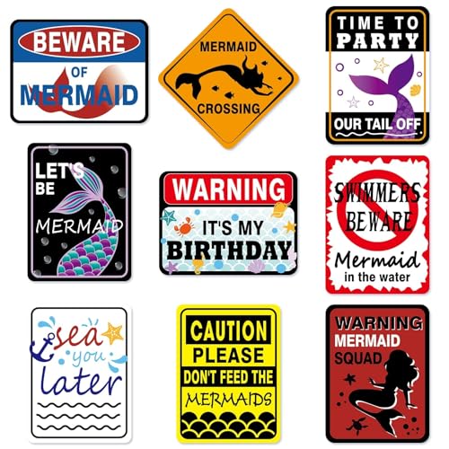 WERNNSAl Mermaid Birthday Party Decorations - Ocean Party Decorations for Girls Kids Mermaid Birthday Supplies Elegant Mermaids Party Favors for Under the Sea Baby Shower Home Door Wall Decor