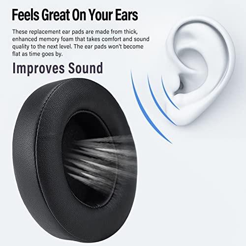 Almohadillas de repuesto para auriculares Beats Studio 3, almohadillas premium de espuma viscoelástica para auriculares Studio 2 y 3 con cable y inalámbricos, color arena del desierto, aislamiento acústico en cuero proteínico, instalación fácil miniatura 4