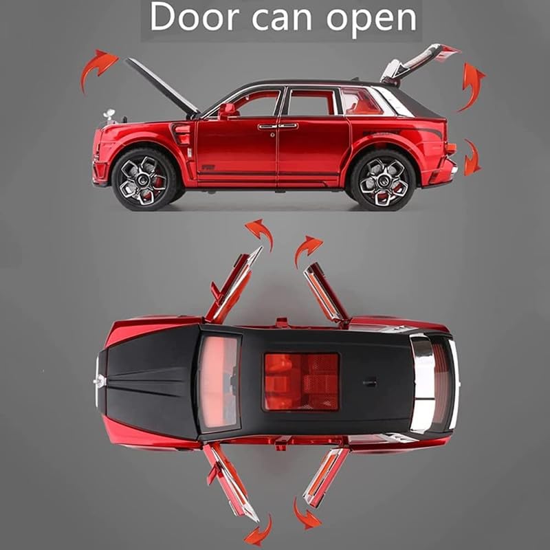 Image of Play Boy 1:24 Rolls Royce Cullinan Model Diecast Metal Alloy Pullback Toy Vehicle with Openable Doors Light and Music Car for Kids (Multicolor)