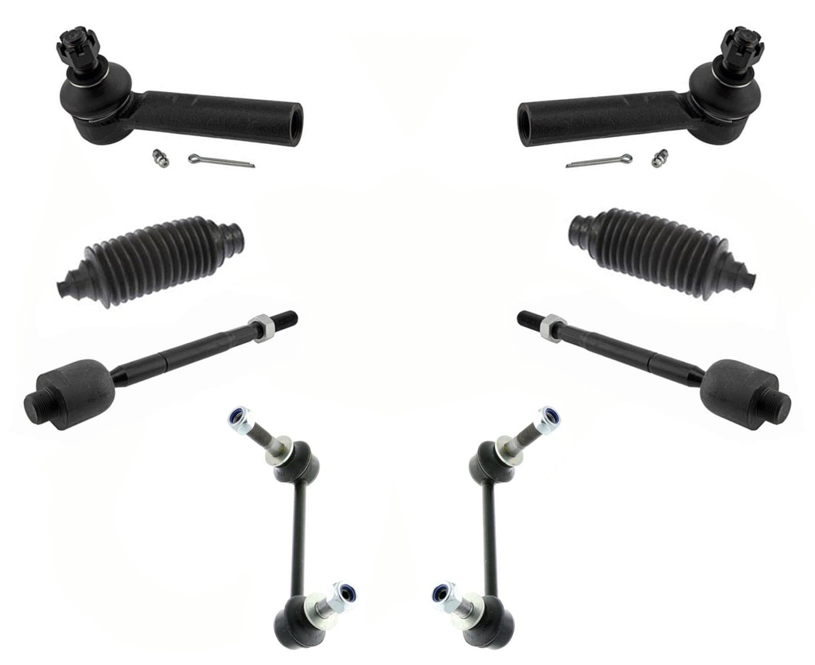 Front Inner & Outer Tie Rods & Links Replacement Parts For Toyota 4Runner 2010 2011 2012 2013 2014 2015 2016 2017 2018 2019 2020 2021