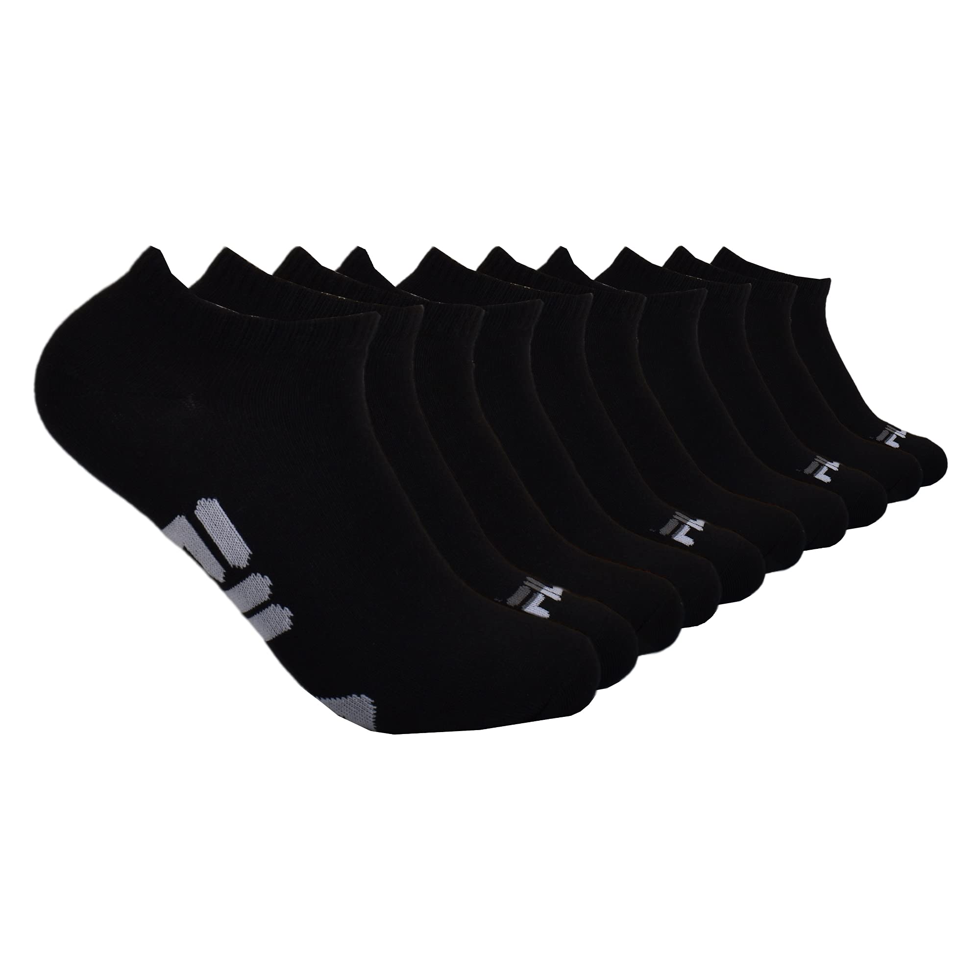 Fila Women’s No Show Ankle Socks, Womens Athletic Socks, Multi Pack, Black Multi (10 Pack), One size