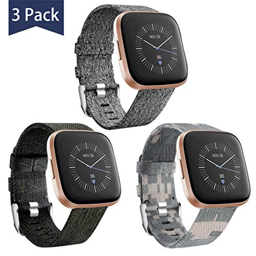Maledan Bands Compatible with Fitbit Versa/Versa Lite/Fitbit Versa 2 for Men Women Large
