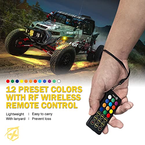 Xprite Rgbw Led Rock Lights Kit W/Bluetooth & Wireless Remote Controller, Multicolor Cars Underglow, Whee Well, Footwell Neon Light Kits, For Off-Road Utv Atv Trucks Suv Motorcycle Boats - 8 Pods #TOP3