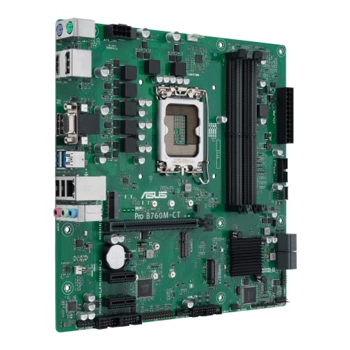Image of ASUS Pro B760M-CT-CSM Intel LGA1700(13th&12th Gen)mATX commercial motherboard,DDR5,PCIe 4.0,2xM.2 PCIe 4.0 slots,front USB 3.2 Gen 1 Type-C,D-Sub,TPM IC onboard,Q-LED Core,Mono-out header,SMBUS header