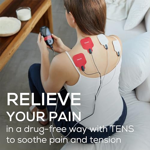 Image of Beurer EM59 Digital TENS /EMS Device with Heat, 4-in-1 stimulation device for pain therapy muscle stimulation, massage and heat therapy 4 electrodes 70 programmes 50 intensity levels