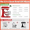 Flex Edge Beater Compatible with KitchenAid 5.5-6 Quart Bowl-Lift Stand Mixers, 6QT Paddle Attachment Replacement with Silicone Scraper, Heavy Duty Mixer Accessories, Dishwasher Safe