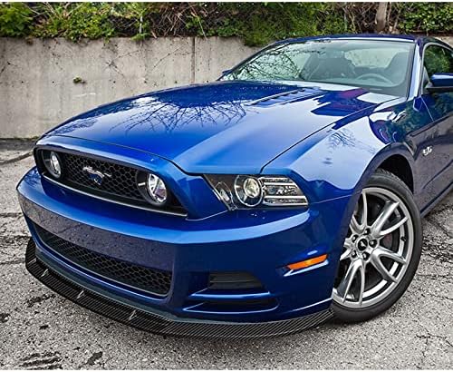 3PCS Front Bumper Lip Kit fit for compatible with 2013-2014 Ford Mustang V6/V8, GT-Style Splitter Trim Protection Spoiler, Air-Dam-Chin-Diffuser (Carbon Look)