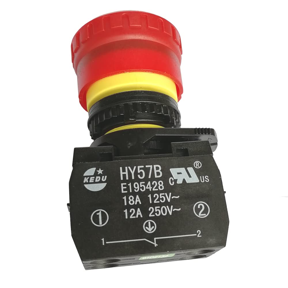HY57B 250 V 12 A 1NC pulsante pulsante pulsante rosso di emergenza per elettrodomestici
