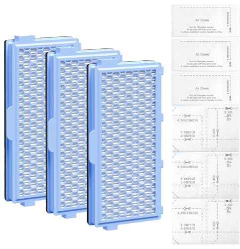 3 HEPA Filter für Miele Staubsauger Ersatzfilter für Compact C1 C2 Complete C2 C3 3 Motorschutzfilter und 3 Abluftfilter Ersatzfilter für S8340 S8360 S4000 S5000 S6000 S8000 Serie