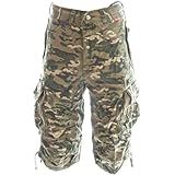 Molecule Men's Knee Hugger Cargo Shorts - 100% Cotton Longer Durable Cargos