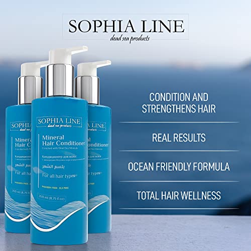 Sophia Line Dead Sea Mineral Hair Conditioner - Hair Conditioner For Damaged Dry Hair With Minerals, Argan Oil, Herbal Extracts & Wheat Protein - Hair Care Products For Men & Women, 260Ml / 8.79 Fl.oz #TOP1