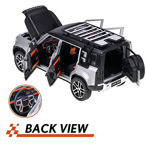 1/24 Diecast Model Car Pullback Vehicle Toy Collection For Land Rover New Defender 110, Kids Gift, With Sound And Light #TOP3
