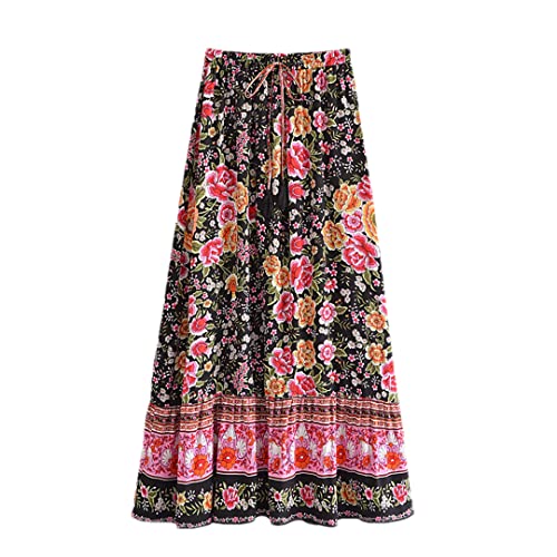 Robe longue plissée fluide : sublimez votre silhouette avec l'imprimé floral rose noir