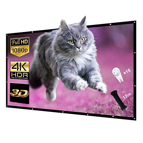 プロジェクタースクリーン、NIERBO 滑り止め投影スクリーン 100 インチ 16:9 ユニバーサルしわ防止投影スクリーン 227x131cm