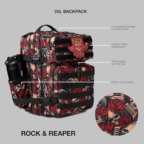 Image of WOLFpak 25L Athletic Gym Backpack - Durable 1000D Waterproof Oxford Material with MOLLE Webbing, Laptop Pocket