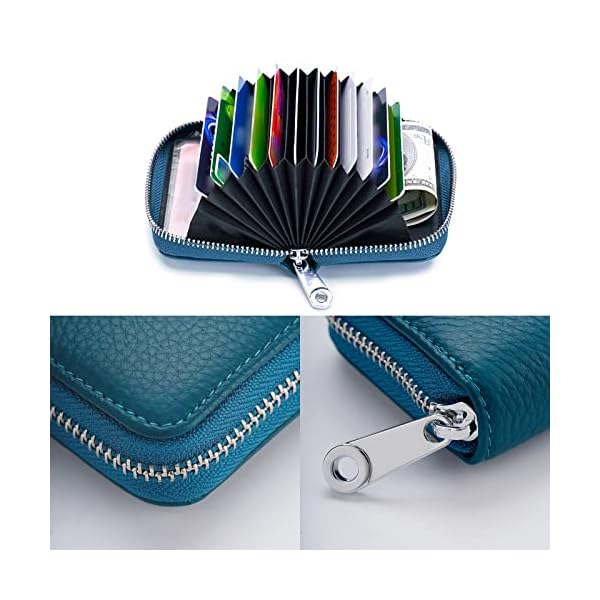 Meowoo RFID Wallets Kreditkartenetui Blocker Schutzhülle Karte, 14 Fächer Kartenetui, Orgel-Stil Tragbar Anti… – Bild 5