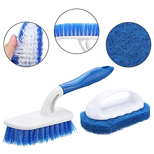 Kungfu Mall Hot Tub Cleaning Kit Accessories Contain Pool Net, Paddling Pool Brush And Scrubber Pad, With A Pair Gloves As A Gift, All In 1 #TOP2