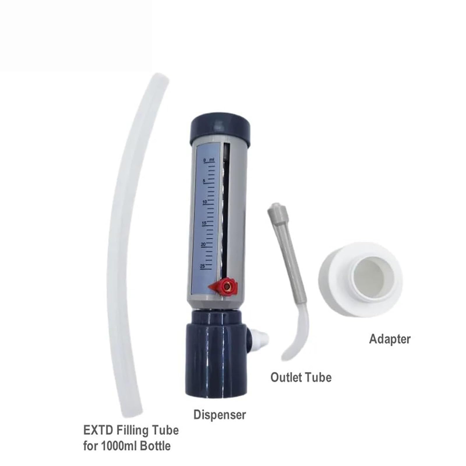 COYEUX 0-25 ml einstellbare Laborpipetten, Flaschenaufsatz-Dispenser mit Hülse, mit 1000 ml Kunststoff-Reagenzflasche, präzise Skala, für Säuren, Basen, Reagenzien