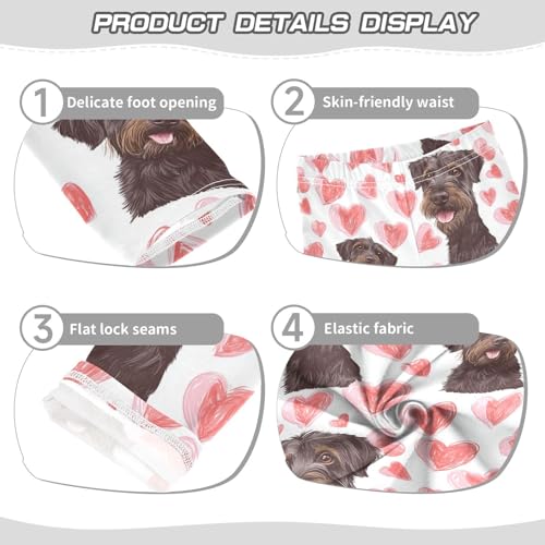 Dogs with Hearts Girls Leggings,Workout Leggings for Girls Toddler Athletic Leggings Size for 3-10T3