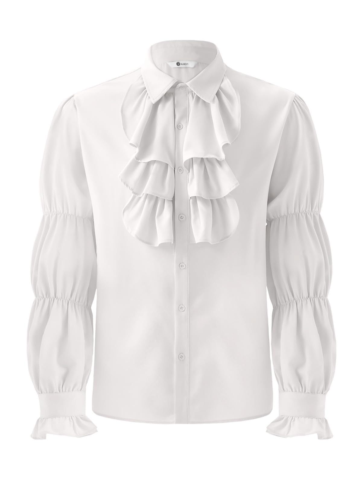 Runcati Camisa pirata para hombre, con volantes, victoriana, renacentista, vampiro, poeta, camisa hinchada, gótica, steampunk, disfraz medieval