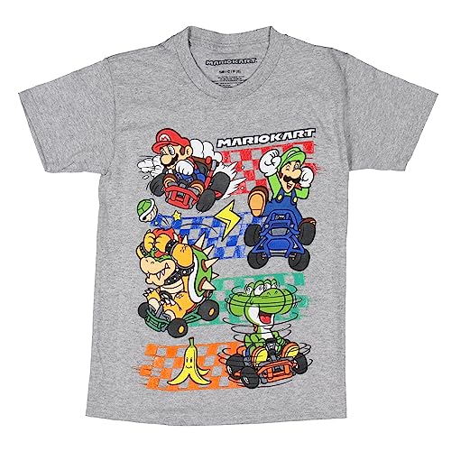 Seven Times Six Mario Kart Boys' Kart Race Mario, Luigi, Bowser, Toad Graphic T-Shirt (10/12)