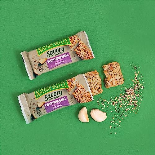 Image of Nature Valley Savory Nut Crunch Bars, Everything Bagel, 0.89 oz, 5 bars (Pack of 3)