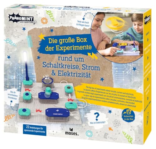 moses. PhänoMINT Die große Box der Experimente rund um Schaltkreise, Strom und Elektrizität, Elektroenergie Experimentierkasten für Kinder, DIY Stromkreislauf Bausatz, Lernspielzeug ab 8 Jahren