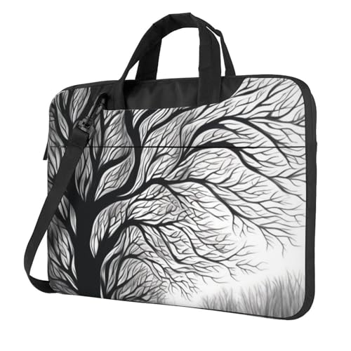 Bolso para portátil KHiry con diseño árbol, negro miniatura 1